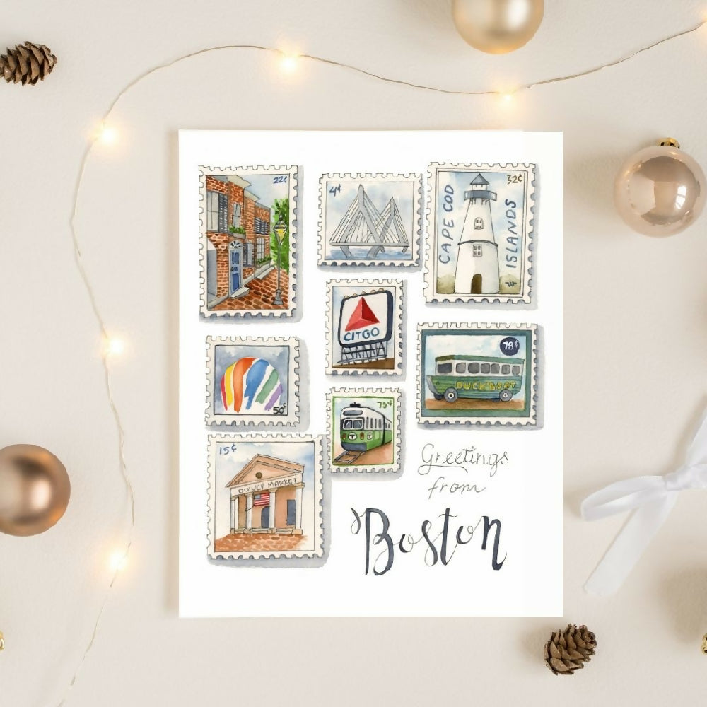 Greetings from Boston Print