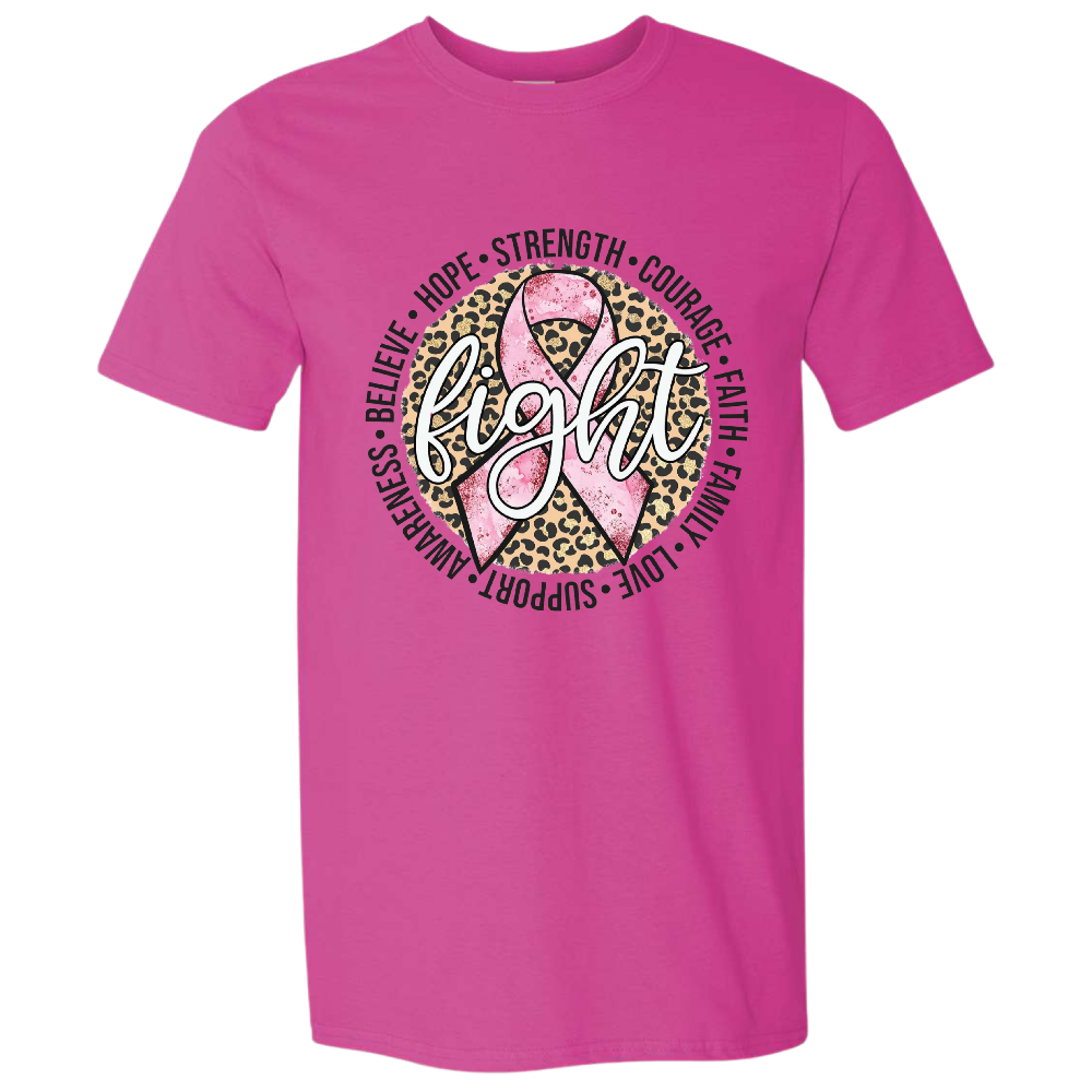 Resiliently Bold Fight Breast Cancer Cyber Pink T-Shirt Front