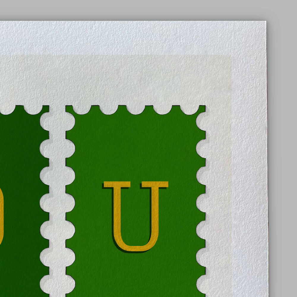 A close-up of the slight texture in this high-quality giclee art print.