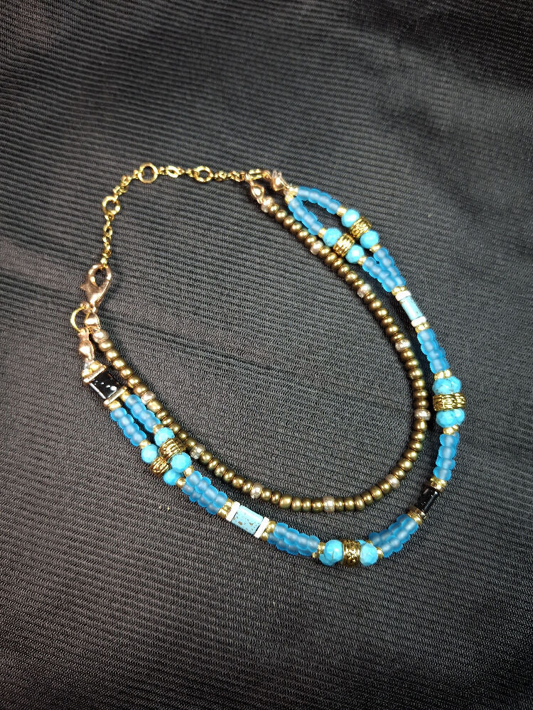 Turquoise Tide - Handmade Multistrand Bracelet