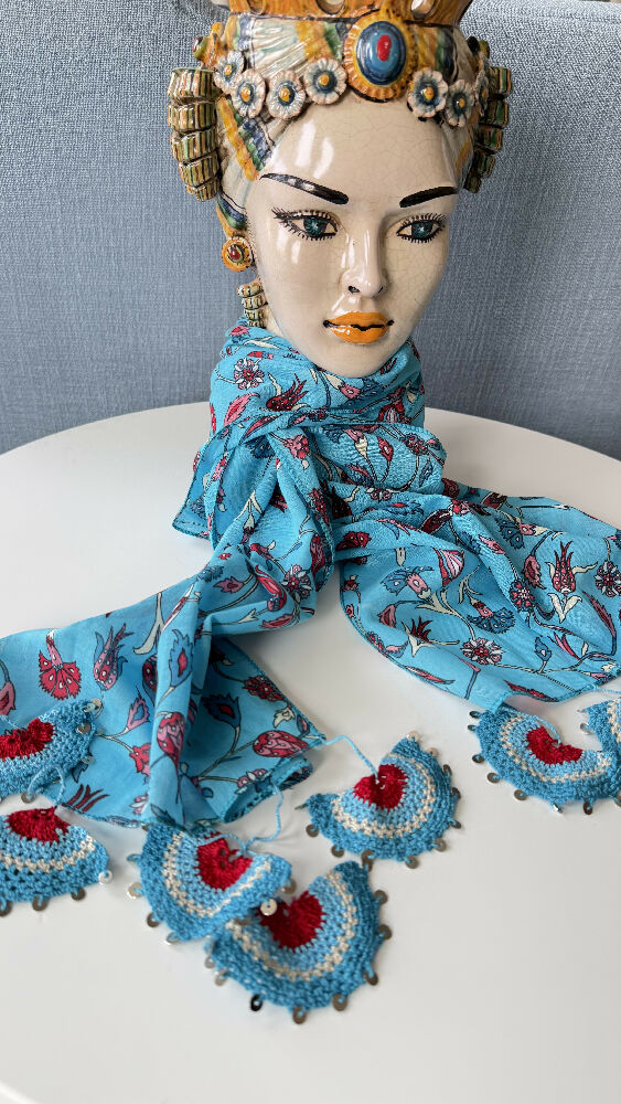 Blue Art Scarf