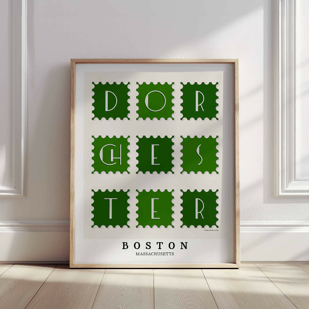 Dorchester Postage Stamp Collection Art Print - Magnolia