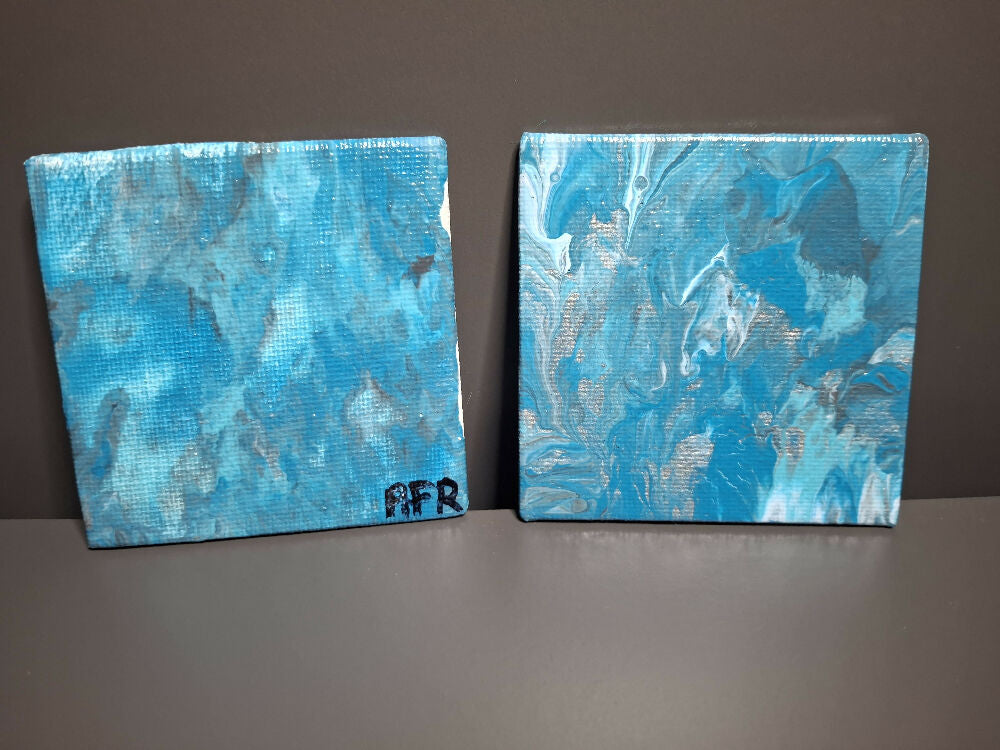 Tidal Glass Mini Paintings - 2.5x2.5 Canvases