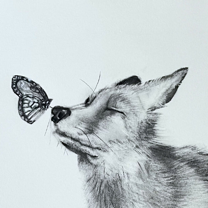 Fox and Butterfly GiltFrameEmerGiclee 1200-3