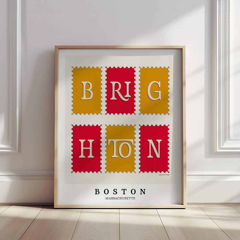 Brighton Postage Stamp Collection Art Print - Red Flare