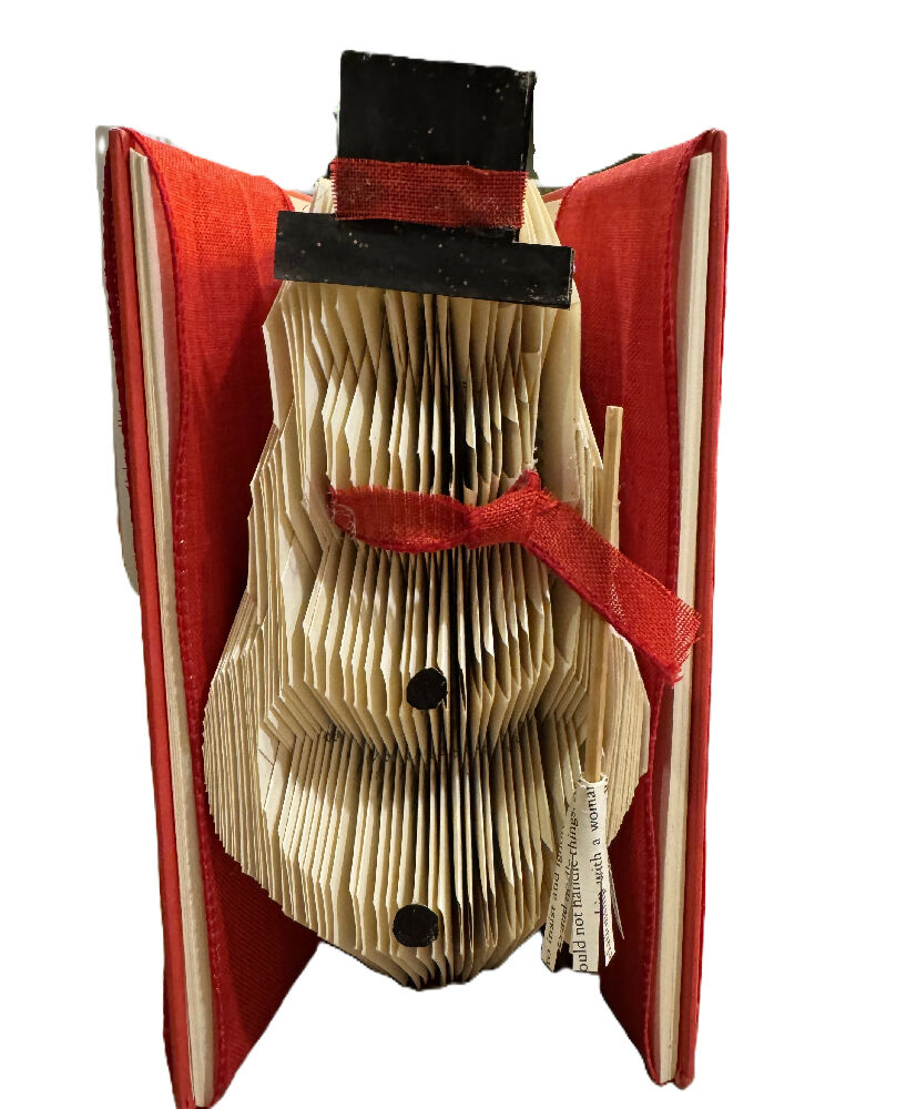 Snowman Folded Book Art