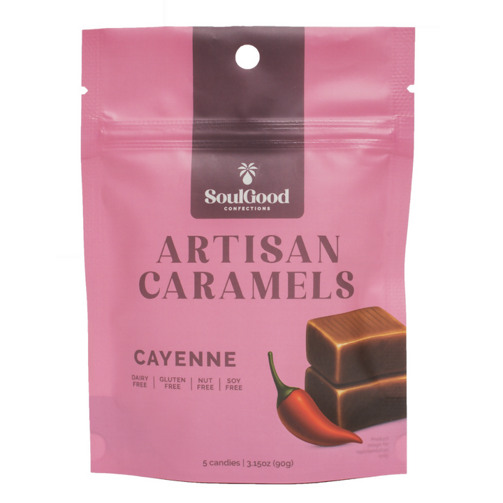 Soul Good Confections Cayenne dairy-free coconut caramels, 5-piece pouch