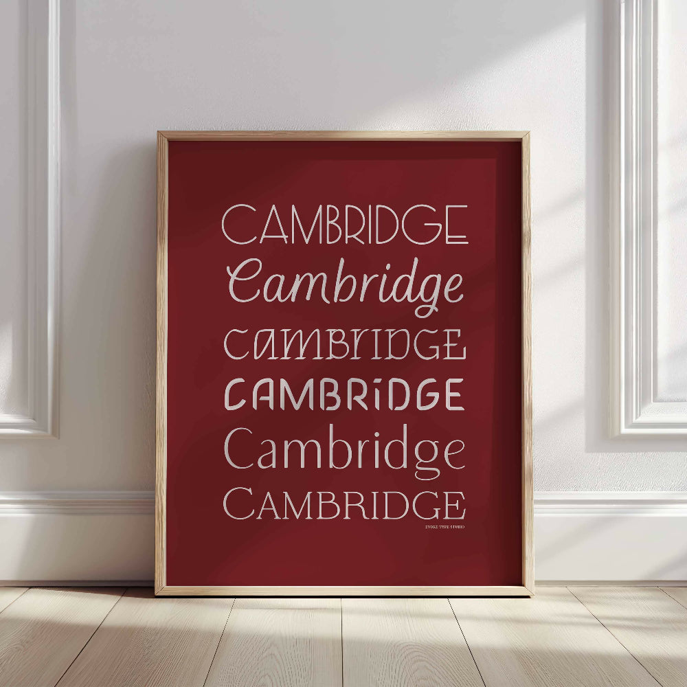 Cambridge Type Stack Art Print - Very Berry