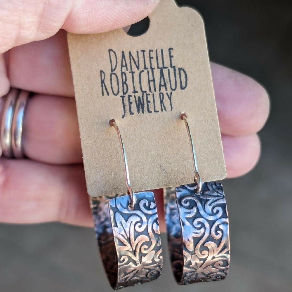 daniellerobichaudjewelry copper vine hoops