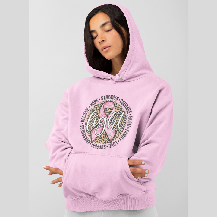 Resiliently Bold light pink Fight crewneck sweatshirt