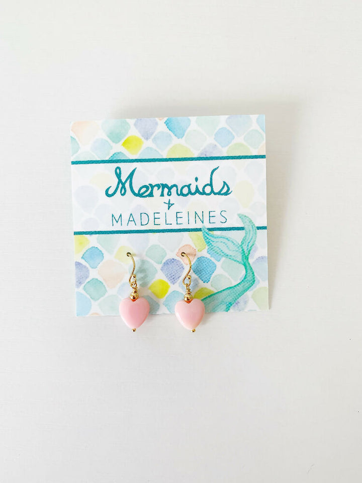 pink posy earrings carded gf