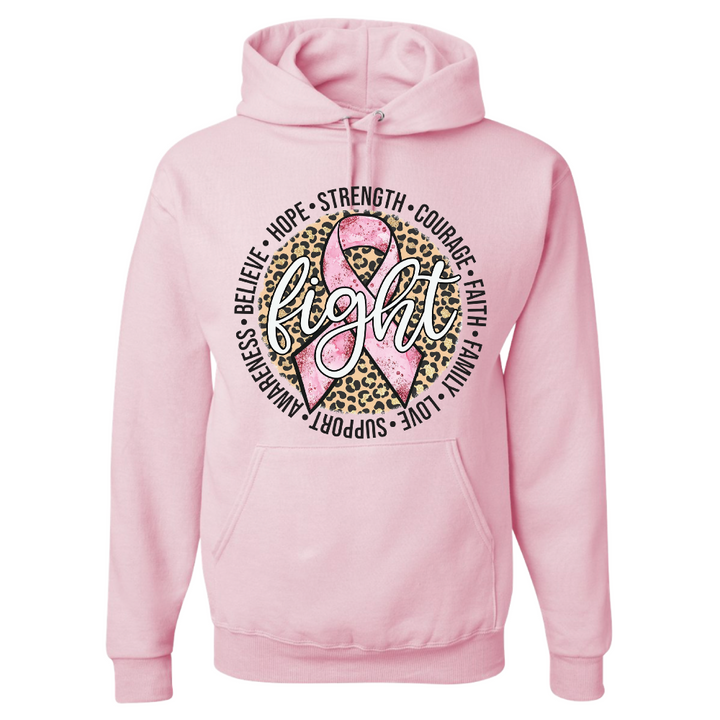 Resiliently Bold Fight Breast Cancer Classic Pink Hooded Sweatshirt Front