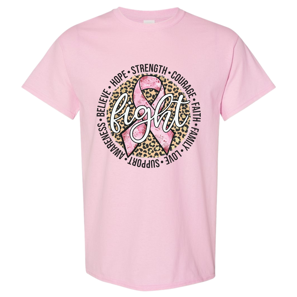 Resiliently Bold Fight Breast Cancer Classic Pink Crewneck T-Shirt Front